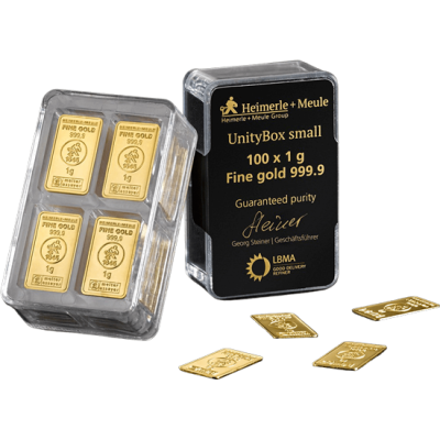 Heimerle + Meule Unity Bar 100 x 1 g - zlatý investiční slitek