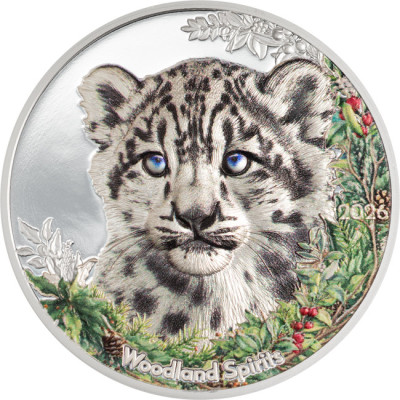 Sněžný leopard (2026) - 1 Oz - stříbrná sběratelská mince