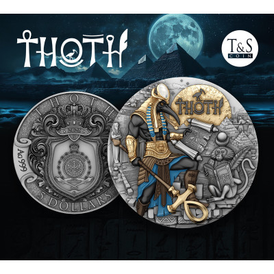 Thoth - 2 Oz - stříbrná sběratelská mince