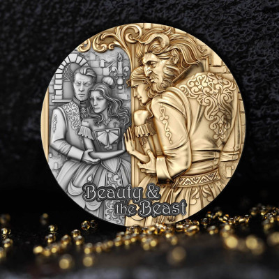 Kráska a Zvíře - 2 Oz - stříbrná sběratelská mince