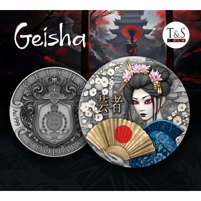Gejša - 2 Oz - stříbrná sběratelská mince