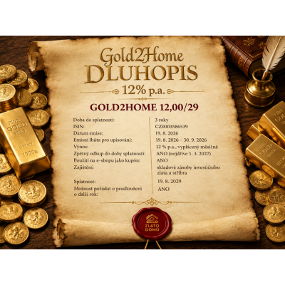 Dluhopis GOLD2HOME 12% p.a. (splatnost 3 roky)