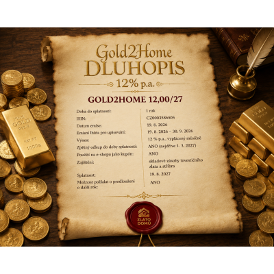 Dluhopis GOLD2HOME 12% p.a. (splatnost 1 rok)