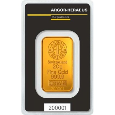 Argor-Heraeus investiční zlatý slitek 20 Gramů