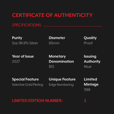 Lunar Goat (2027) - 5 Oz - stříbrná proof sběratelská mince