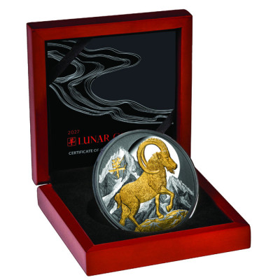 Lunar Goat (2027) - 5 Oz - stříbrná proof sběratelská mince