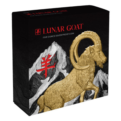 Lunar Goat (2027) - 5 Oz - stříbrná proof sběratelská mince