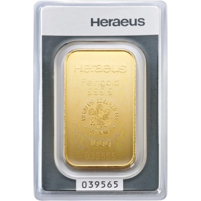 Heraeus 100g - Investiční zlatý slitek