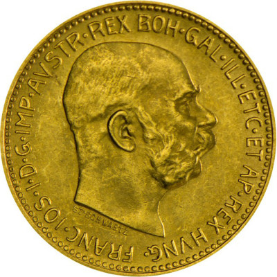 Austria 20 Crowns - Gold Restrike - zlatá investiční mince