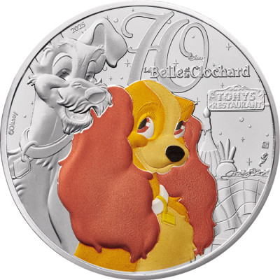 Lady and the Tramp - (2025) - stříbrná kolorovaná sběratelská mince
