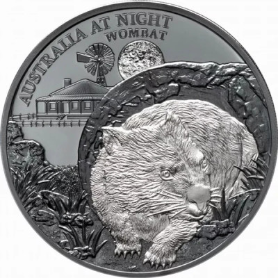Wombat (2021) - 1 Oz - stříbrná black proof sběratelská mince