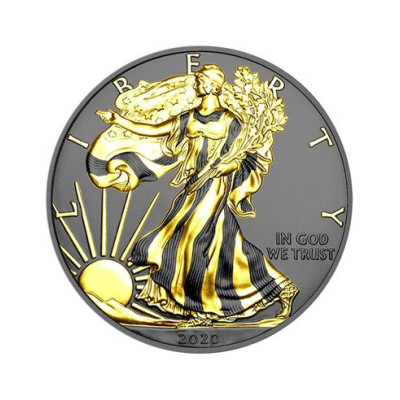 Gilded Silver Eagle (2020) - 1 Oz - stříbrná sběratelská mince